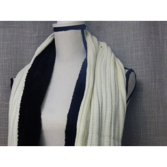 DKNY Fleece-Lined Knit Infinity Scarf, Cream - Picture 10 of 12